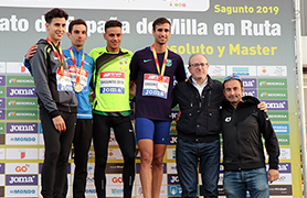 L’atleta local Abderrahman El Khayami i la corredora aragonesa Cristina Espejo, guanyadors absoluts de l’XI Campionat d’Espanya de Milla en Ruta de Sagunt