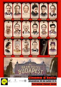 “El Gran Hotel Budapest” es projectarà el divendres 24 de juliol en el Casal Jove