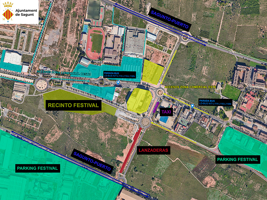 Sagunto se prepara para recibir elrow este sábado con un dispositivo especial de movilidad