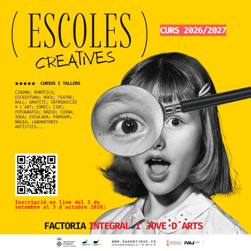 Juventud abre el 3 de septiembre la matrícula de sus Escuelas Creativas para el curso 2026/2027