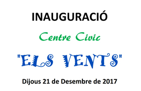 El Centro Cívico ‘Els Vents’ abrirá sus puertas este próximo jueves