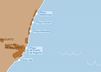 Mapa de playas de sagunto