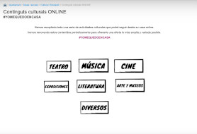 La delegació de Cultura recopila continguts culturals que es podran disfrutar de manera online