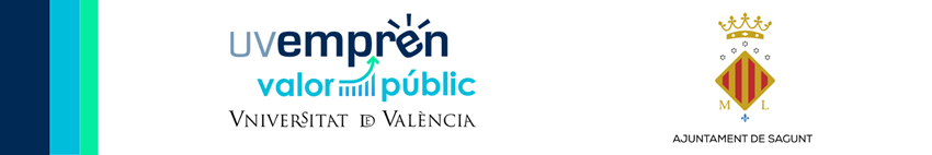 Cabecera donde está el logotipo del ayuntamiento de Sagunto y el de la universidad de Valencia la sección de valor público