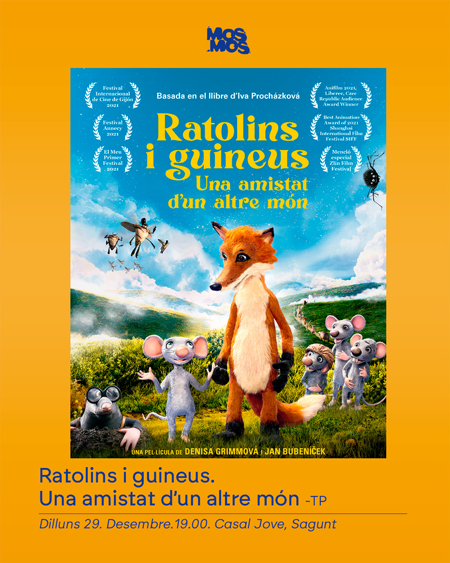  Projecció de 'Ratolins i guineus. Una amistat d'un altre món' al Casal Jove de Sagunt