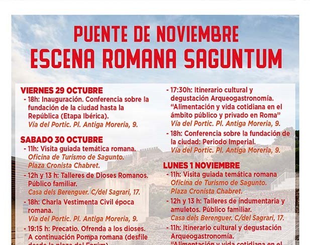La regidoria de Turisme organitza Escena Romana Saguntum per promocionar la cultura romana el pròxim pont de novembre
