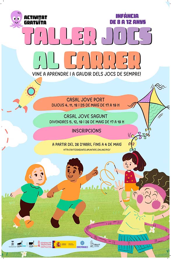 Joventut obri el termini d'inscripció de ‘Taller jocs al carrer’