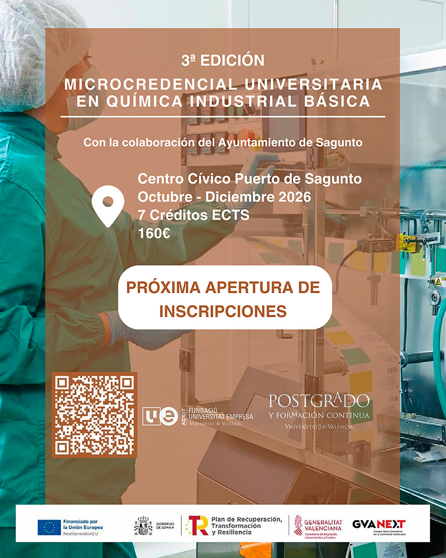 L'Ajuntament de Sagunt i la Universitat de València preparen la III microcredencial en Química Industrial Bàsica