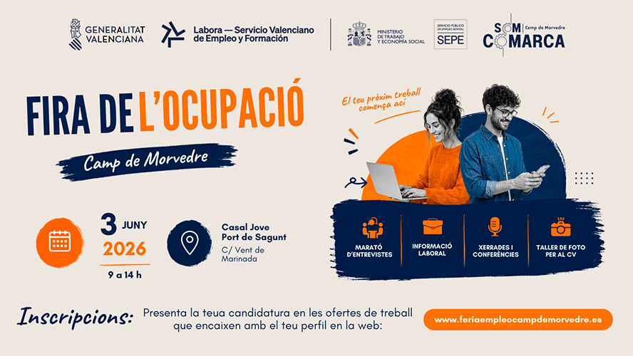 La II Fira d'Ocupació Comarcal del Camp de Morvedre oferix oportunitats laborals el pròxim 3 de juny