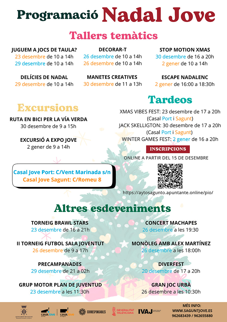 'Nadal Jove' ofrece más de 25 actividades gratuitas para jóvenes durante Navidad