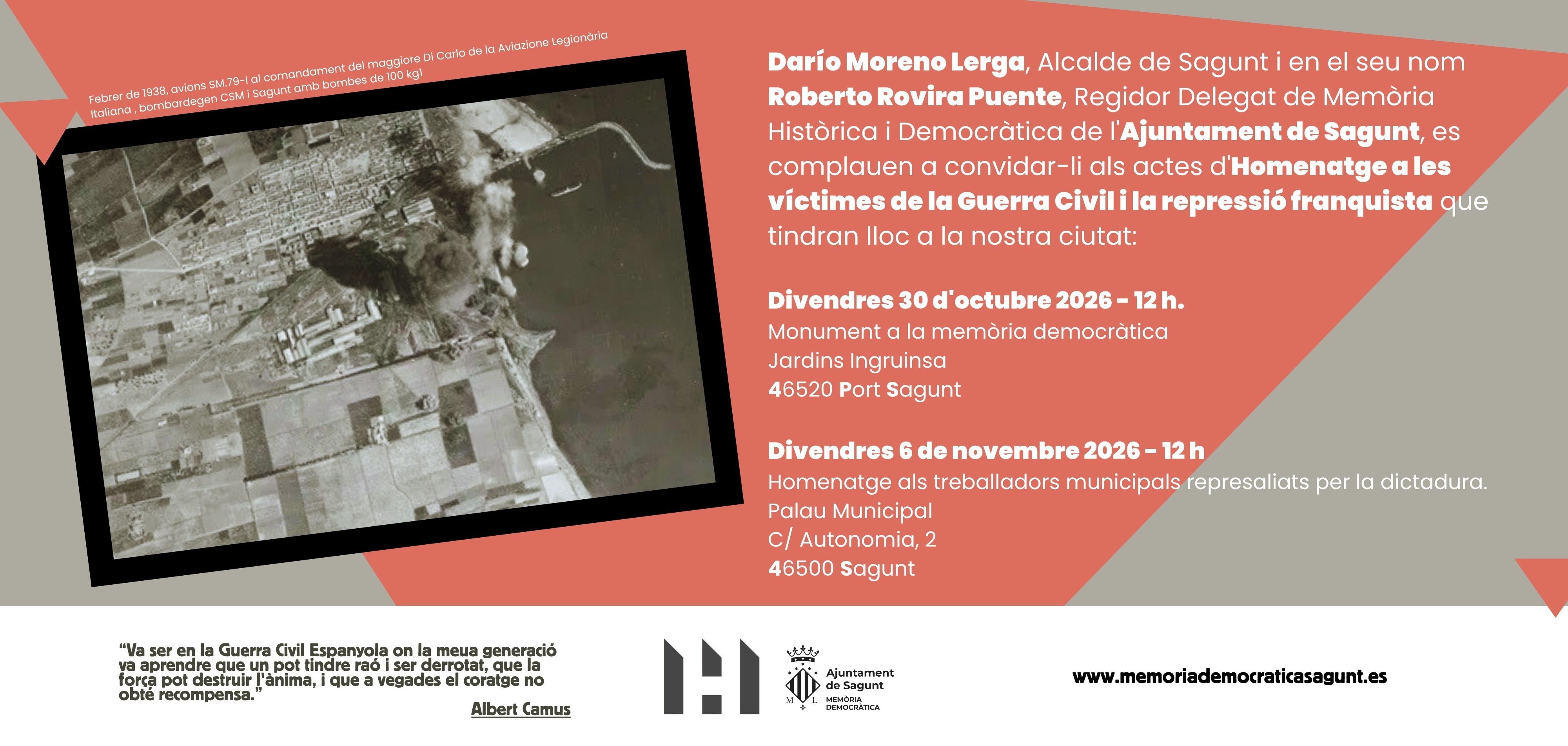 Homenatge a les víctimes de la Guerra Civil i la repressió franquista