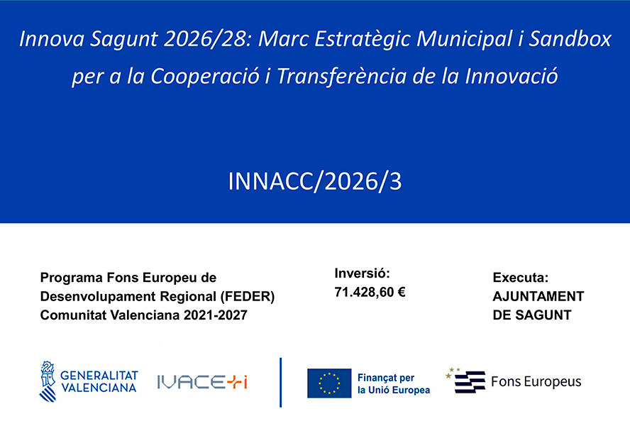 Sagunt rep una subvenció de 50.000 euros per a desenvolupar el seu marc territorial d'innovació