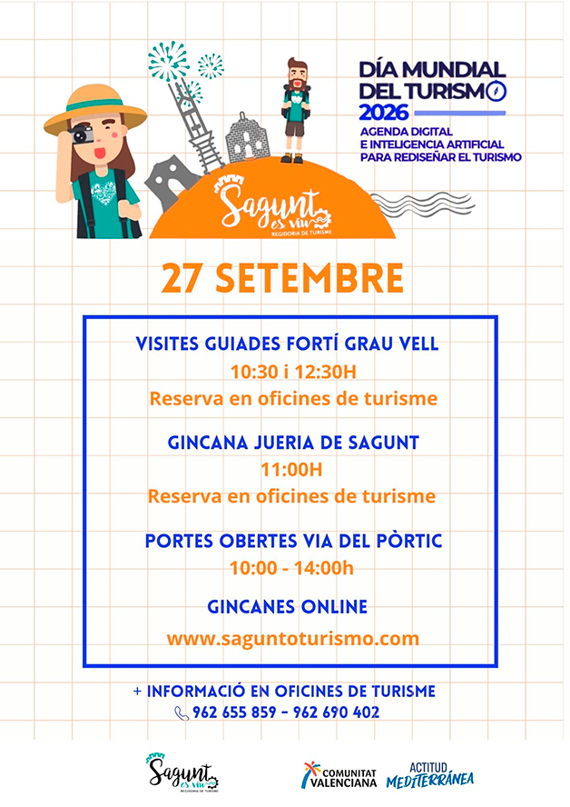 Sagunt celebra el Dia Mundial del Turisme amb activitats gratuïtes per a conéixer la ciutat