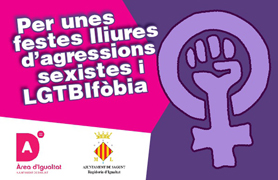 La delegació d'Igualtat presenta la campanya “Per unes festes lliures d'agressions sexistes i LGTBIfòbia”