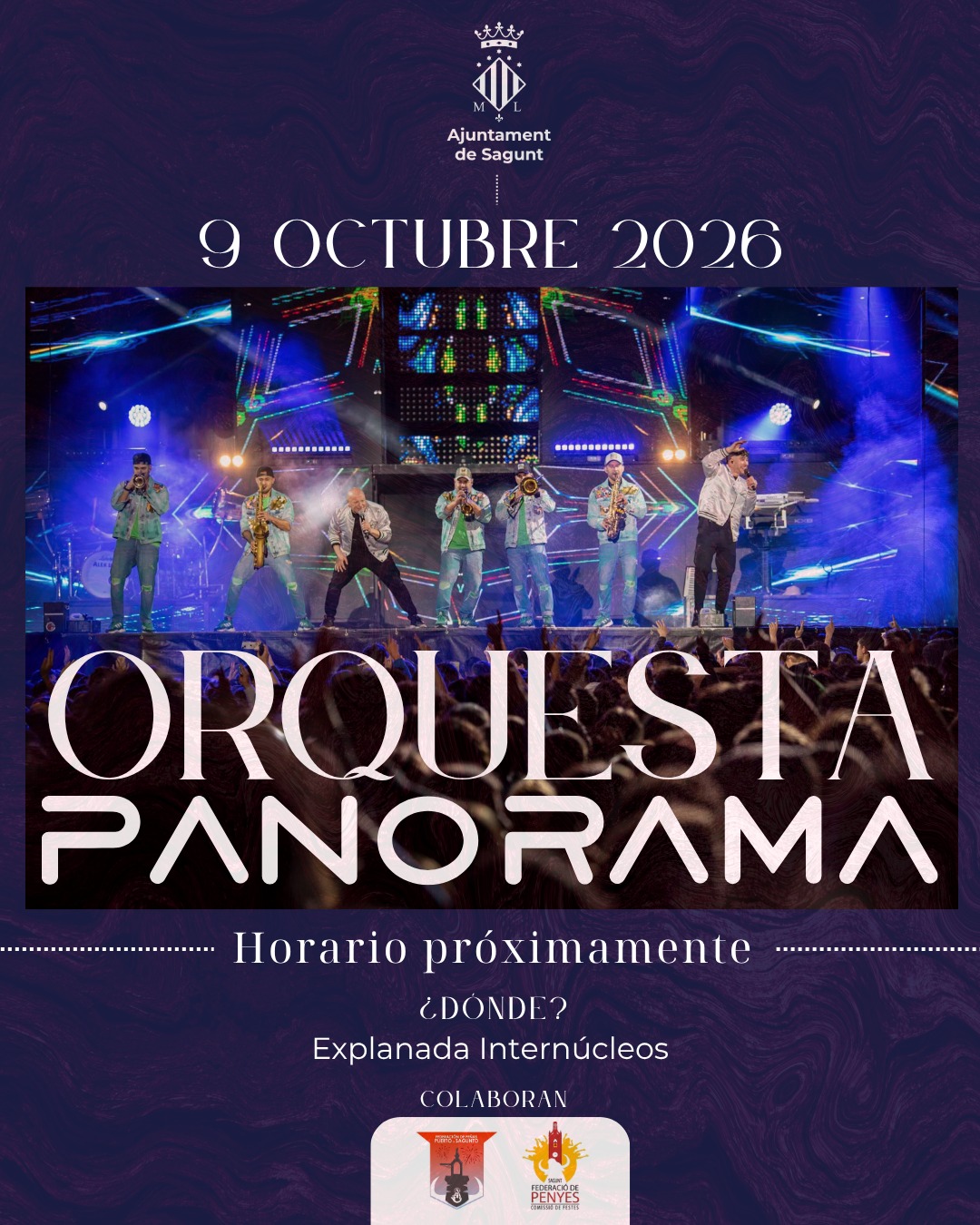 La Orquesta Panorama actuará en Sagunto con motivo del 9 de Octubre