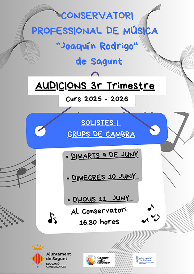 Audicions 3r trimestre Conservatori Joaquín Rodrigo