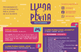 Juventud presenta la programación de noviembre de la Lluna Plena con nuevos horarios y más actividades deportivas