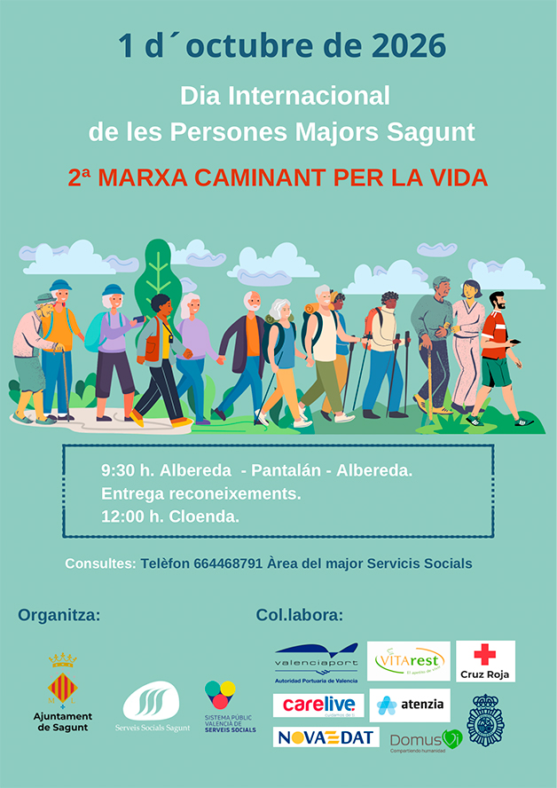 El Dia Internacional de les Persones Majors se celebra el dijous 1 d’octubre amb la II marxa Caminant per la vida