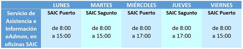 Horario Agente Informador